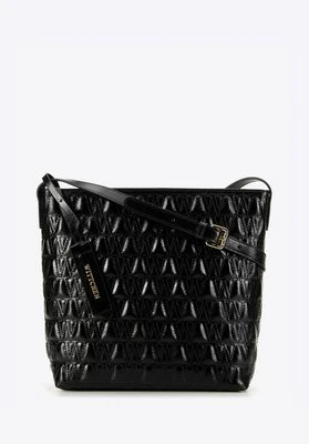Damska torebka skórzana typu worek z przeszyciami czarna Wittchen
