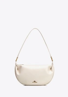 Damska torebka typu bagietka ze skóry naturalnej kremowa Wittchen