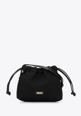 Damska torebka typu worek z troczkami mała czarna Wittchen