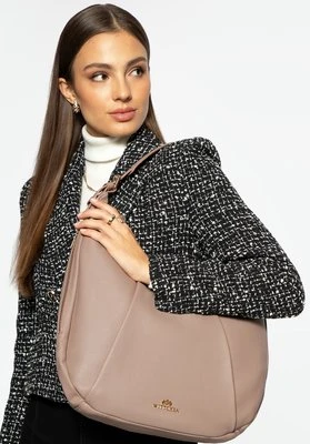 Damska torebka typu worek ze skóry naturalnej beżowa Wittchen