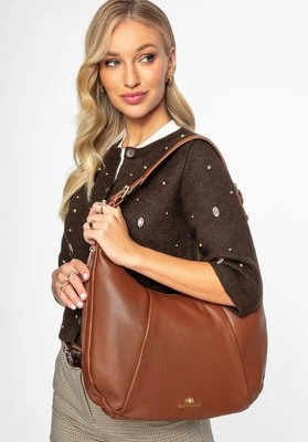 Damska torebka typu worek ze skóry naturalnej brązowa Wittchen