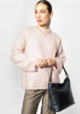 Damska torebka worek z ekoskóry połyskująca granatowa Wittchen