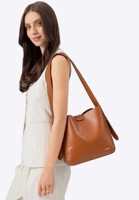 Damska torebka worek z imitacji skóry brązowa Wittchen