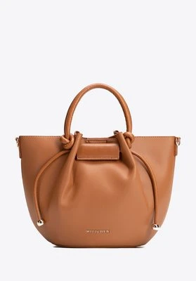 Damska torebka worek z imitacji skóry brązowa Wittchen