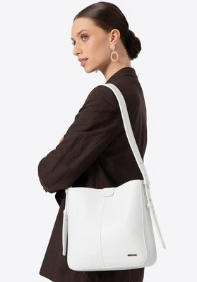 Damska torebka worek z imitacji skóry kremowa Wittchen