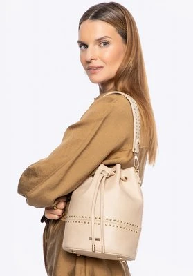 Damska torebka worek z troczkami beżowa Wittchen