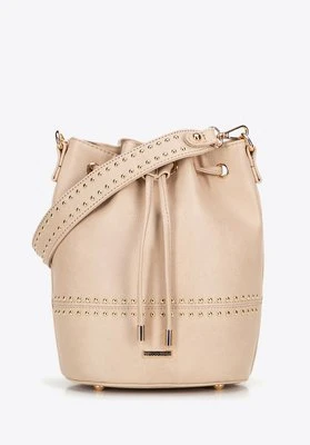 Damska torebka worek z troczkami beżowa Wittchen