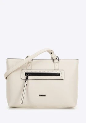 Damska torebka z ekoskóry groszkowa kremowa Wittchen