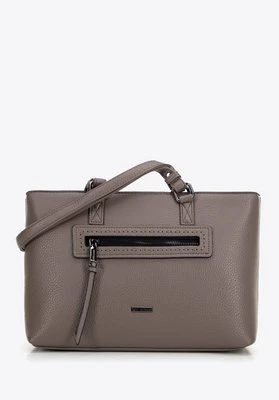 Damska torebka z ekoskóry groszkowa taupe Wittchen