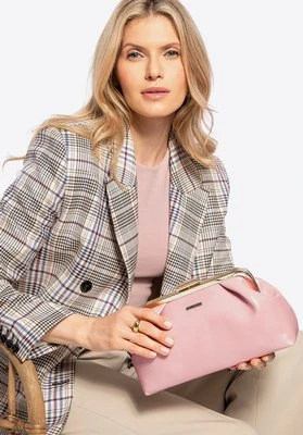 Damska torebka z imitacji skóry z zapięciem na bigiel różowa Wittchen