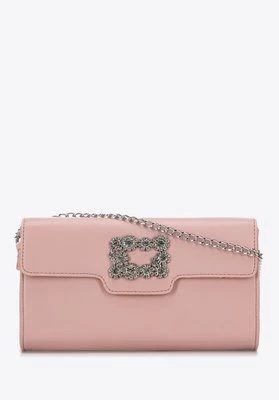 Damska torebka z klamrą z kryształkami zgaszony róż Wittchen