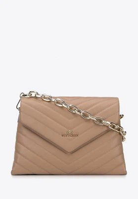 Damska torebka z pikowanej skóry na łańcuchu trapezowa Wittchen