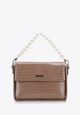 Damska torebka z rączką z koralików beżowa Wittchen