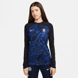 Damska treningowa koszulka piłkarska z półokrągłym dekoltem Nike Dri-FIT Chelsea F.C. Strike - Niebieski