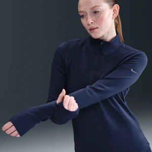 Damska warstwa środkowa z zamkiem 1/2 Therma-FIT Nike One - Niebieski