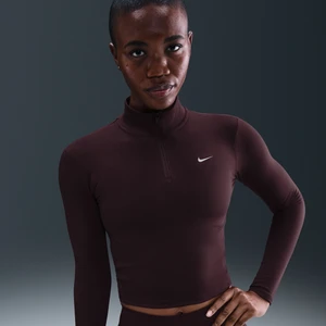 Damska warstwa środkowa z zamkiem 1/4 Dri-FIT Nike One Fitted - Czerwony