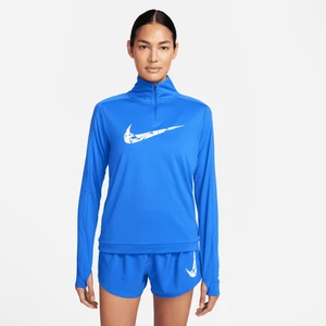 Damska warstwa środkowa z zamkiem 1/4 Dri-FIT Nike Swoosh - Niebieski