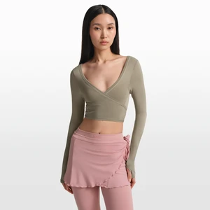Zdjęcie produktu Damska wiązana koszulka z długim rękawem NikeSKIMS Stretch Knit - Brązowy