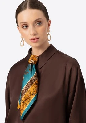 Damska wielokolorowa apaszka z jedwabiu niebiesko - pomarańczowa Wittchen