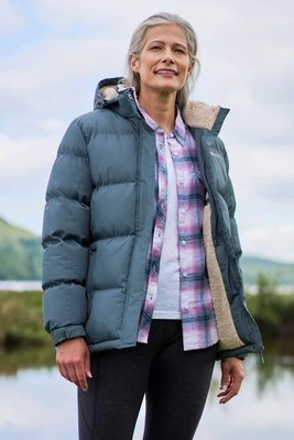 Damska zimowa kurtka ocieplana z podszewką typu Borg - Green Mountain Warehouse