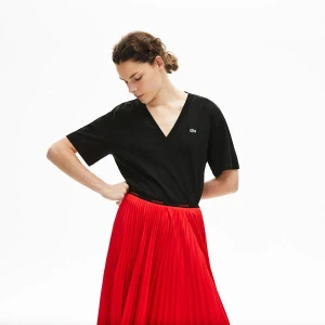 Damski Bawełniany T-Shirt Wysokiej Jakości Z Dekoltem W Kształcie Litery Lacoste