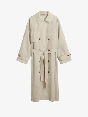 Damski beżowy klasyczny trencz z domieszką lnu GANT