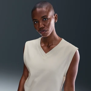 Damski bezrękawnik do golfa z dekoltem w kształcie litery V Nike - Biel