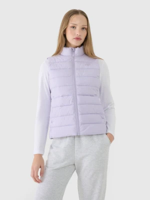 Damski bezrękawnik puchowy pikowany 4F 4FWSS25TVJAF181 - fioletowy