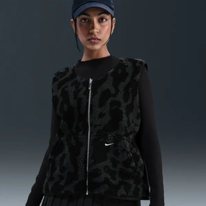 Damski bezrękawnik z puszystej dzianiny Nike  - Czerń