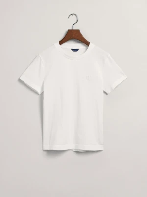 Damski biały bawełniany t-shirt regular fit GANT