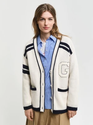 Kardigan varsity z dekoltem w serek GANT