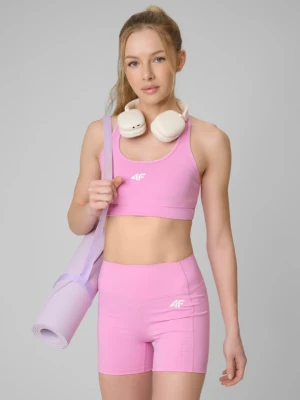 Damski biustonosz treningowy 4F 4FRSS26USBAF270 - różowy