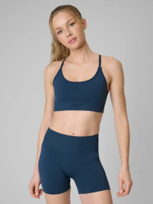 Damski biustonosz treningowy 4F 4FRSS26USBAF271 - turkusowy