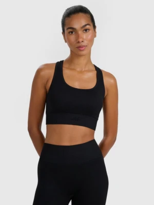 Damski biustonosz treningowy 4F 4FWMM00USBAF214 - czarny