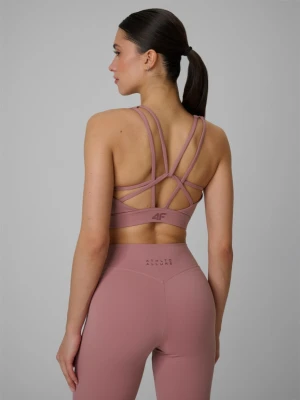 Damski biustonosz treningowy 4F 4FWSS26USBAF208 - różowy
