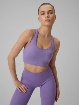 Damski biustonosz treningowy 4F 4FWSS26USBAF242 - fioletowy