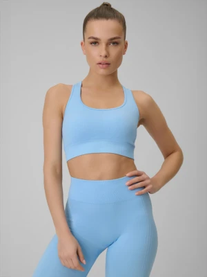 Damski biustonosz treningowy 4F 4FWSS26USBAF242 - niebieski
