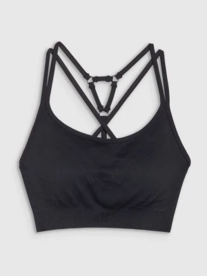 Damski biustonosz treningowy do jogi 4F 4FWSS25USBAF166 - czarny