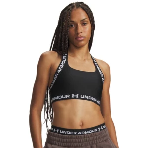 Damski biustonosz treningowy Under Armour HeatGear Mid T-Back - czarny