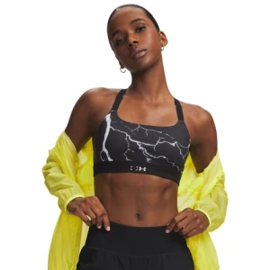 Damski biustonosz treningowy Under Armour UA HB Run Printed Bra - czarny