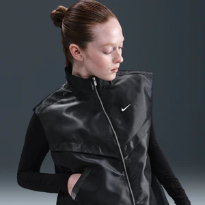 Damski błyszczący bezrękawnik Nike Sportswear Windrunner - Czerń