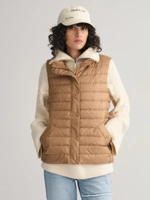 Damski brązowy pikowany bezrękawnik puchowy GANT