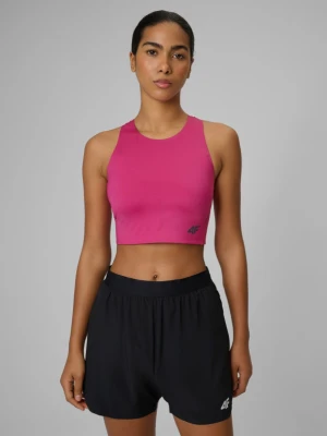 Damski crop-top do biegania 4F 4FWSS26TFSLF0902 - różowy