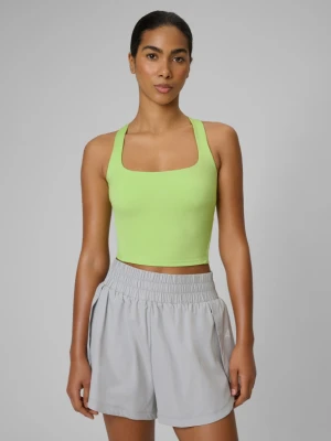Damski crop-top treningowy 4F 4FWSS26TFSLF0751 - limonkowy