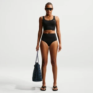 Damski dół od bikini z wysokim stanem Nike Swim Effortless Essential - Czerń