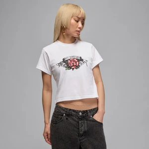 Damski dopasowany T-shirt z grafiką Jordan Flight - Biel