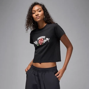 Damski dopasowany T-shirt z grafiką Jordan Flight - Czerń