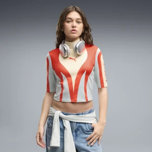 Damski dopasowany top FUTURE.PUMA.ARCHIVE Moto, Odzież, Żółty