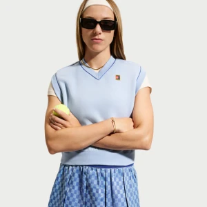 Damski dzianinowy bezrękawnik do tenisa NikeCourt Court Collection - Niebieski