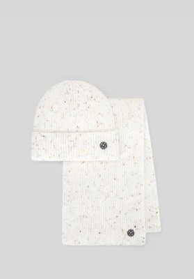 Damski komplet zimowy – czapka i szalik ecru Wittchen